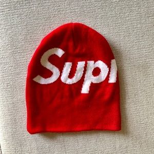 Supreme New York Red Beanie